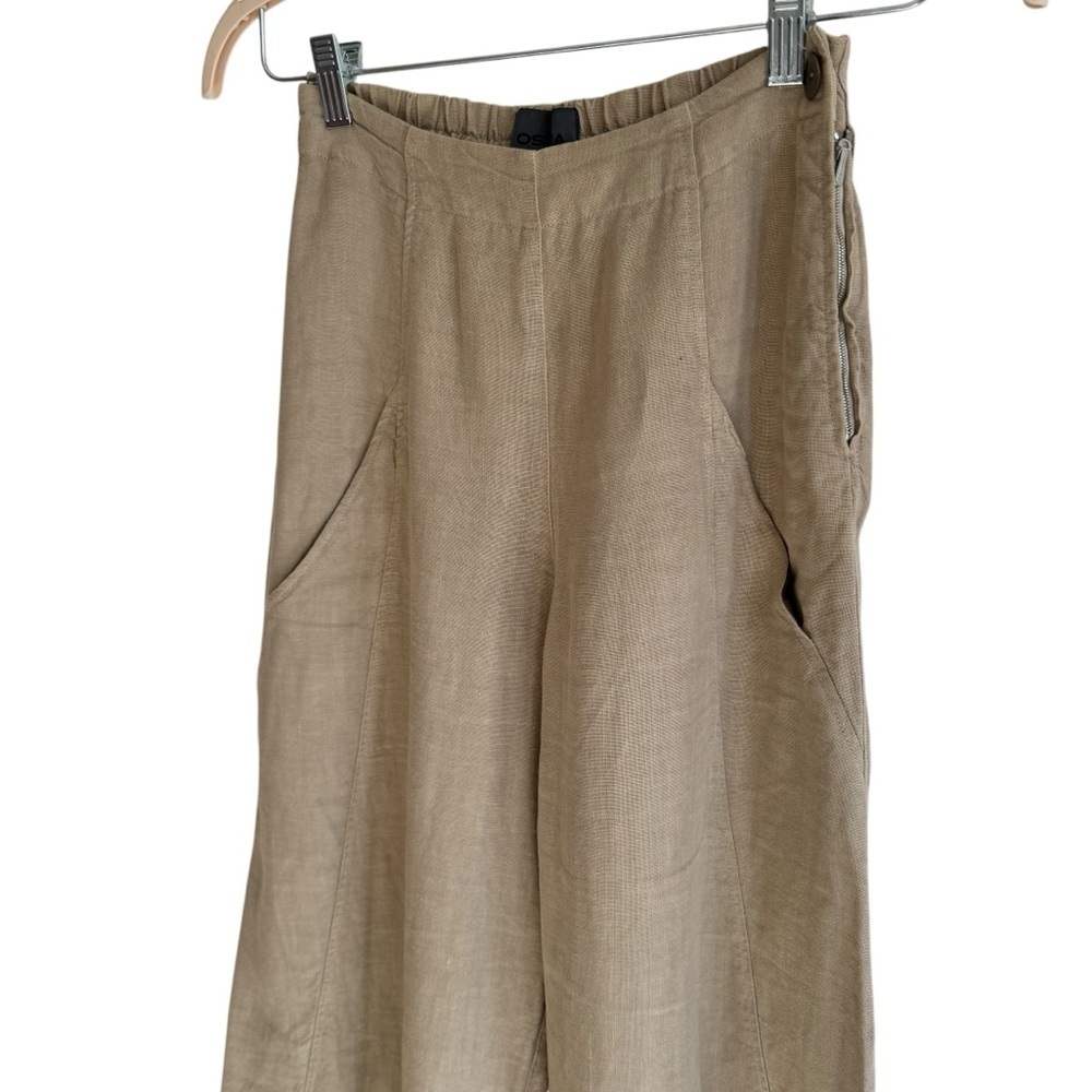 Oska, Sustainable Tan Linen Pants - Picture 2 of 8